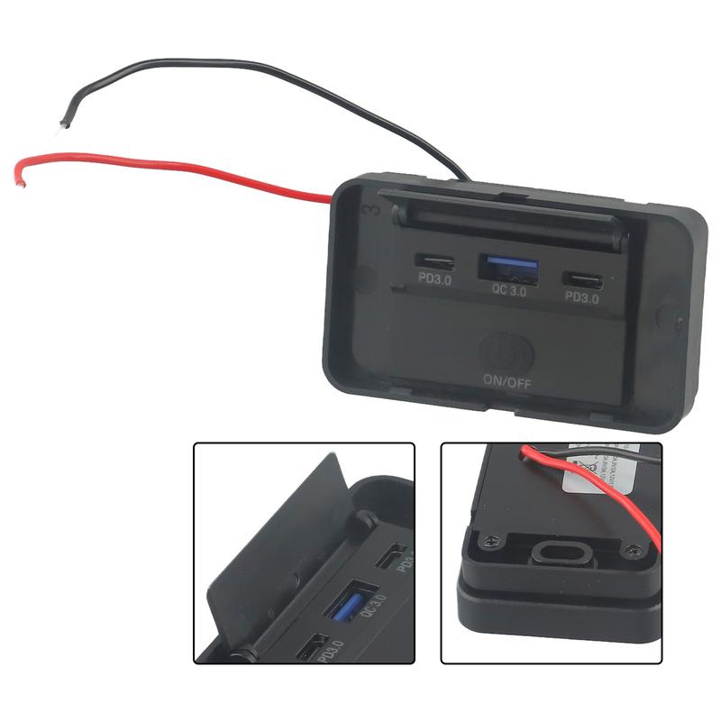 USB Car Charging Socket Dual PD +USB 3.0 Fast Charger Socket Panel 4