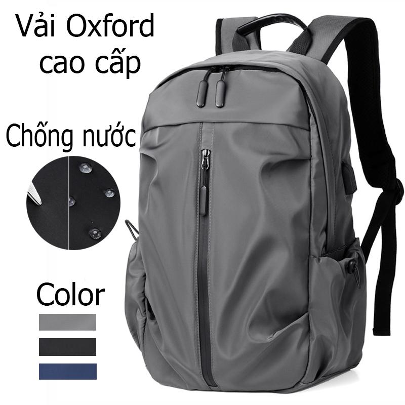 Balo Nam Vải Gió Cao Cấp Chống Thấm Nước, Có Cổng USB Có Ngăn Đựng Laptop 13- 14- 15.6" Thời Trang Thể Thao T3 B5505