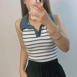 Fercique DAISY CROPTOP Croptop Wanita Tanpa Lengan Size S M L Bahan Rib Knit Katun Lembut Adem Tidak Menerawang Korea Style