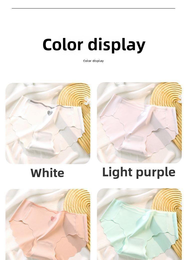 Product Introduction of Mid-Waist Triangle Panties Summer Ice Silk Non-Marking Panties Female Thin Section Quick-Drying Graphene Antibacterial 11