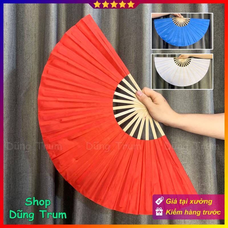  Quạt múa một màu nan tre vải lụa chiều dài nan 30cm 