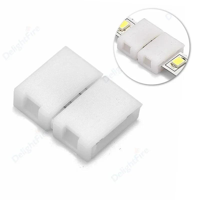 10pcs Solderless LED Strip Connector 4 pin 10mm 8mm L I Type Unwired Gapless Terminal Extension For SMD 5050 2835 LED Strip 6