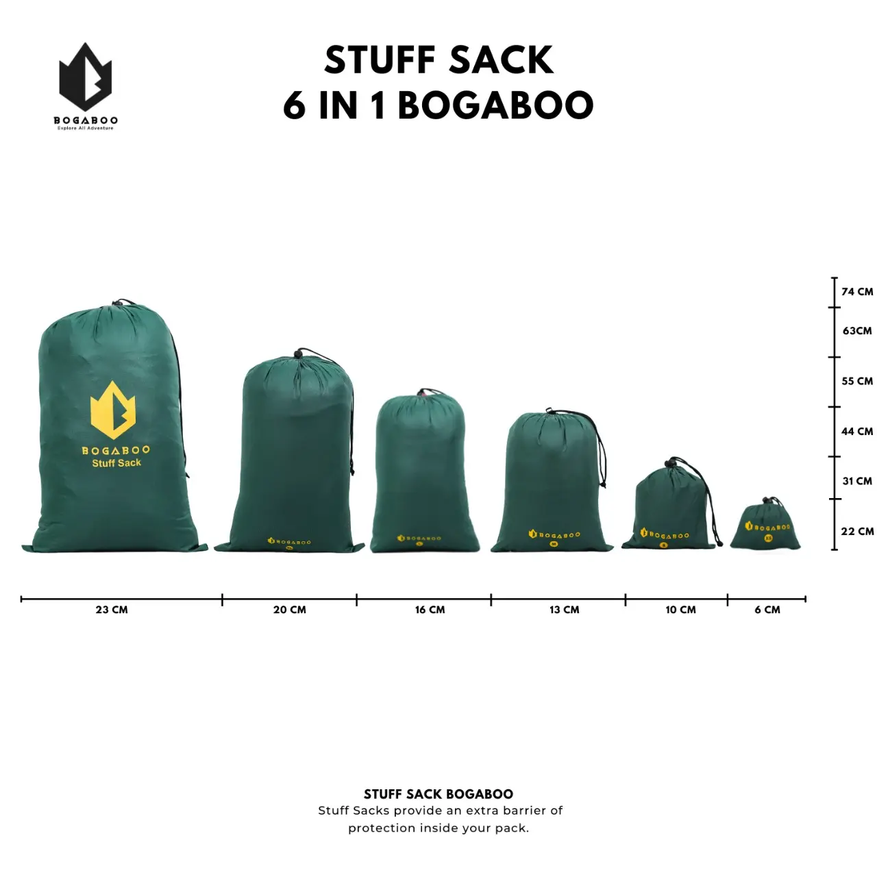 Tas serut stuff sack bogaboo 6 in 1 waterproof  - Tempat sleeping bag bogaboo - kantong flysheet - kantong matras
