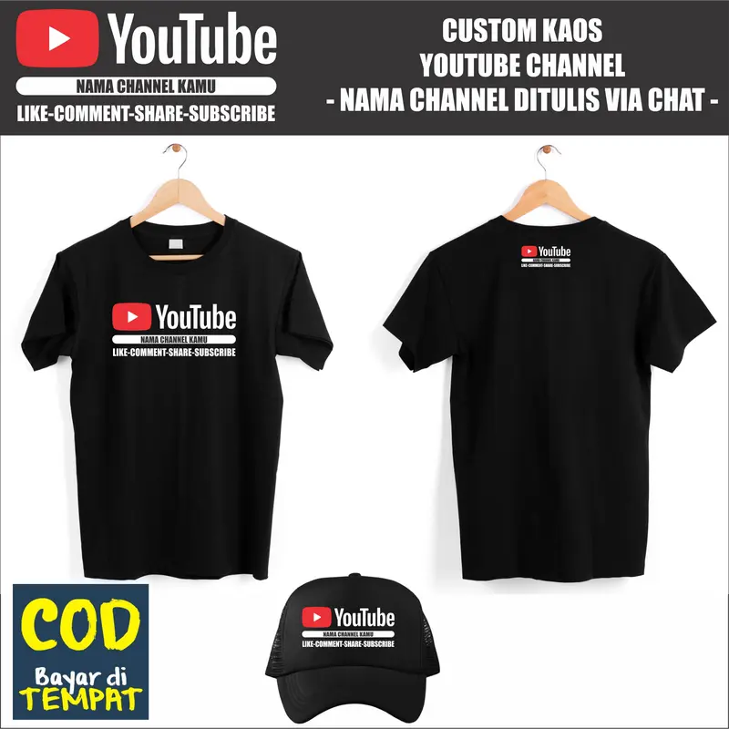 BC Kaos Free Topi Tema TlKT0K dan Youtube Gratis Custom Nama Channel atau ID atau Username 3