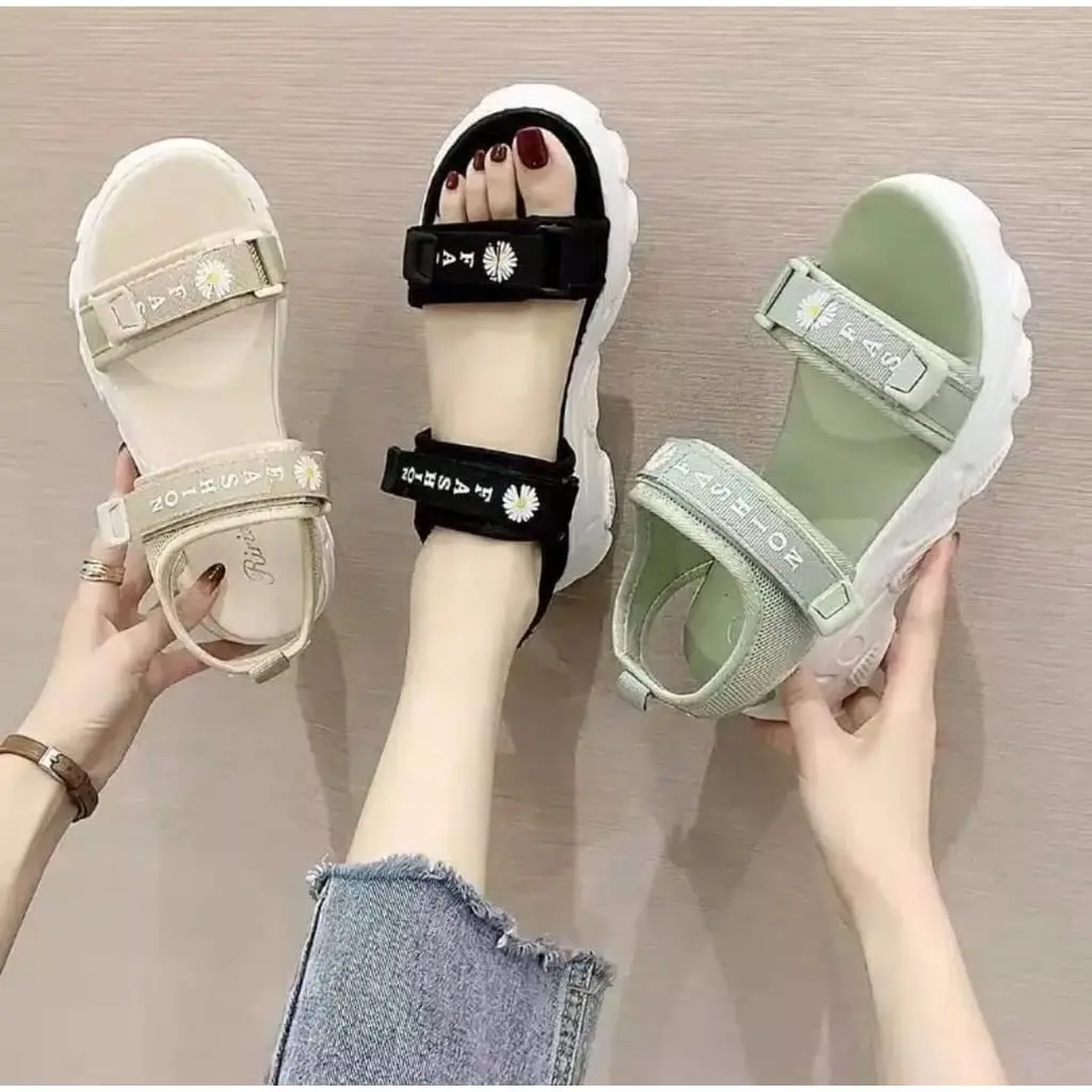 Sandal Gunung Dewasa casual trandy motif FLOWER terbaru 2023