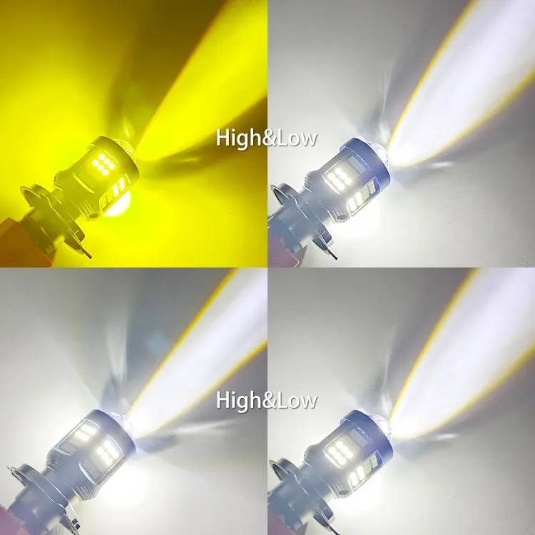 Đèn pha led ánh sáng vòm cót trắng pha vàng chân H4 dùng Yamaha PG 1 4
