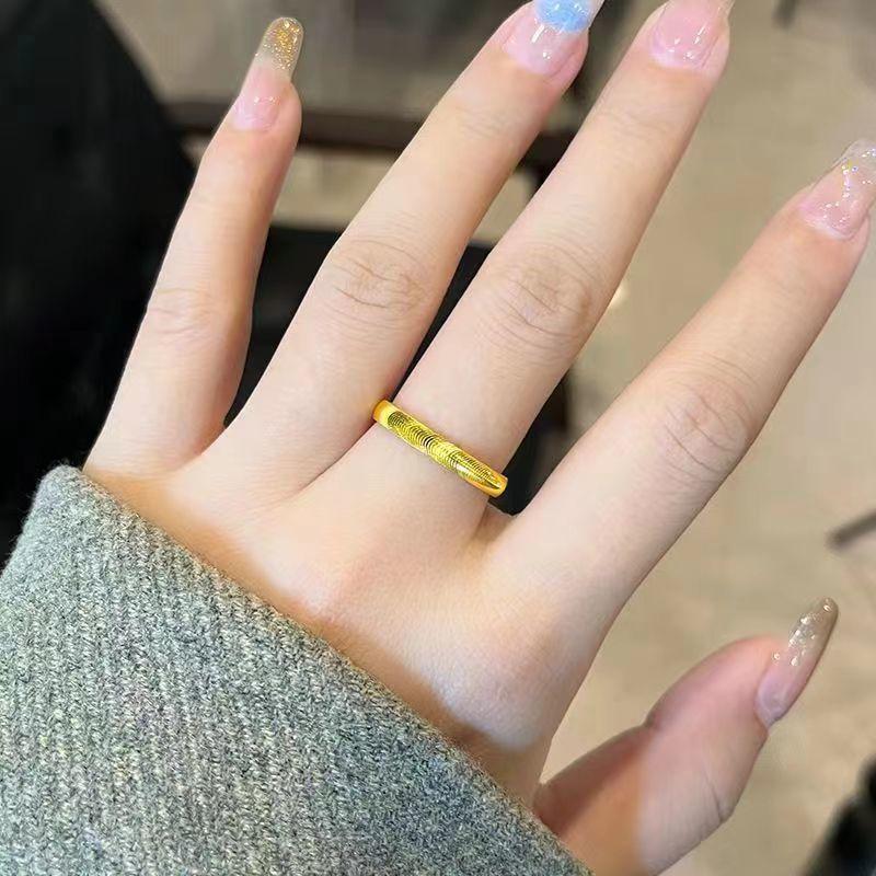 Nhẫn Mắt Mèo, Thiết Kế Trơn Và Họa Tiết Gợn Sóng, Hình Trái Tim Trơn, Nhẫn Cặp Đôi, Thời Trang Và Đơn Giản, Không Phai Màu vòng  tay Hoa nhẫn  đá cầu vồng 7