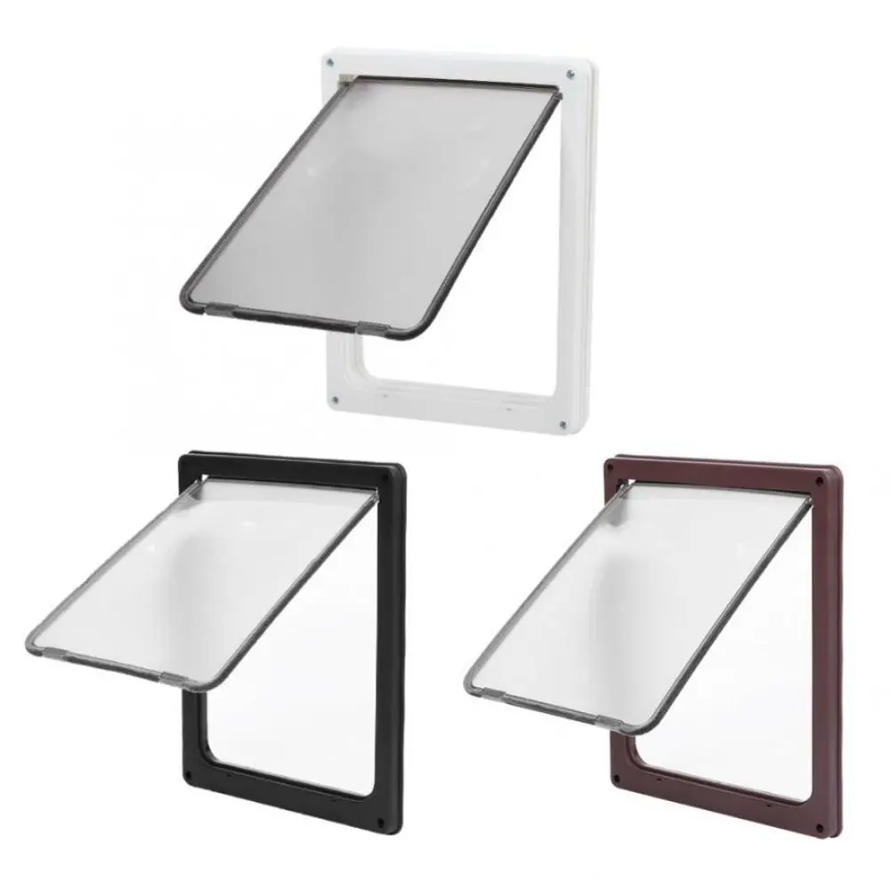 ABS Lockable Quiet Free Entry  Without Burrs Pet Screen Door Flap Door Cat Screen Door Pet Supplies