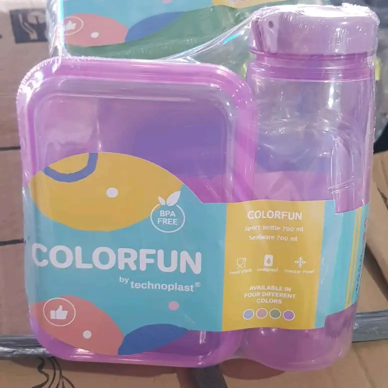 kotak makan anak + tempat minum/kotak bekal mural/kotak makan dan minum murah 0