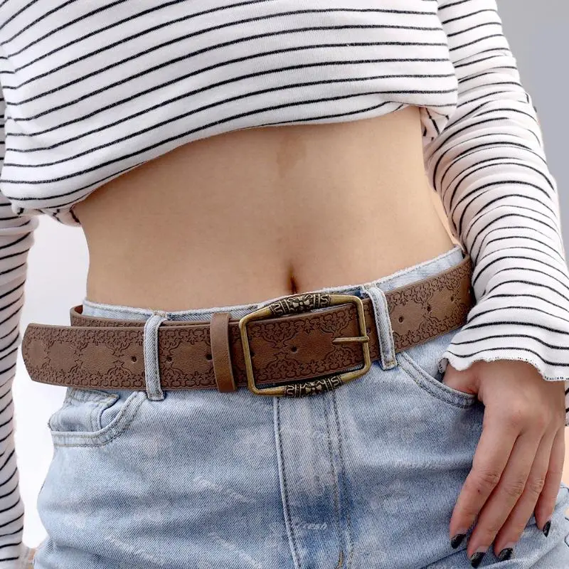 Thắt Lưng In Họa Tiết, Phong Cách Y2K Cổ Điển Dành Cho Phụ Nữ Và Trẻ Em Gái, Phong Cách Punk Cổ Điển, Thắt Lưng Có Khóa Và Ghim Cá Nhân, Được Làm Bằng Da PU, Thích Hợp Cho Thời Trang Hip Hop, Bộ Sưu Tập Xu Hướng Thắt Lưng 4