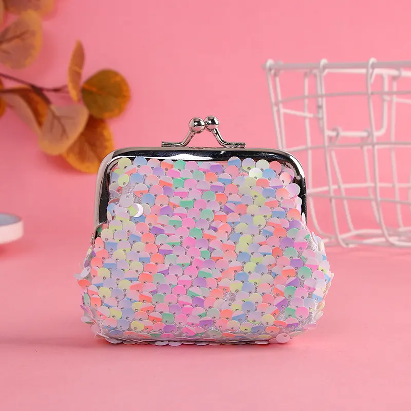 Ví Nhỏ Thời Trang, Kim Sa Đầy Màu Sắc Hai Mặt, Ví Tiền Xu, Túi Đựng Tiền Cầm Tay Túi Mini 3 Inch, Thích Hợp Để Đựng Tiền Xu Nữ Wallet