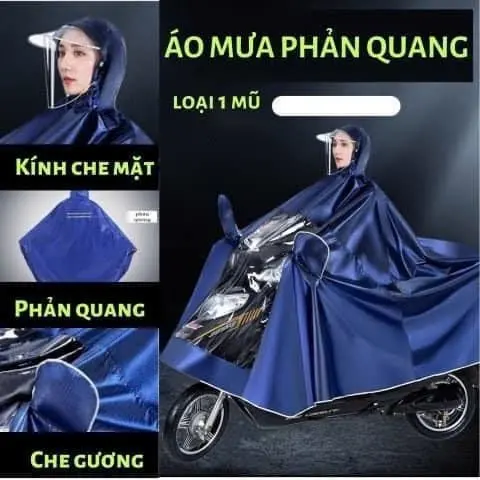 Áo mưa viền phản quang 1 đầu và 2 đầu hàng cao cấp 3