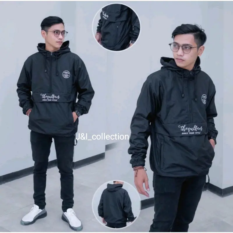 Jaket Pria Outdoor parasut cougle kantong  doraemon premium murah Nyaman jaket jogging Keren Zipper despo longgar motor Sport
