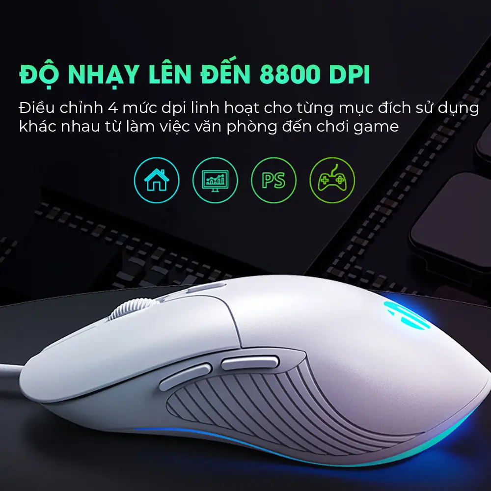 Chuột máy tính gaming SIDOTECH INPHIC PB1 có app hỗ trợ macro game pubg liên minh 8800 DPI thiết kế công thái học ôm tay viền chống trượt có LED 4 màu tắt âm silent click văn phòng | BigBuy360 - bigbuy360.vn Chuột máy tính gaming SIDOTECH INPHIC PB1 có app hỗ trợ macro game pubg liên minh 8800 DPI thiết kế công thái học ôm tay viền chống trượt có LED 4 màu tắt âm silent click văn phòng | BigBuy360 - bigbuy360.vn