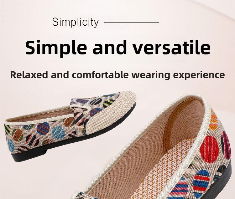Product Introduction of New Breathable Cloth Shoes Beanie Soft Bottom Non-Slip Pedal Lazy Casual Pumps Shallow Mouth Footwear Girl 2