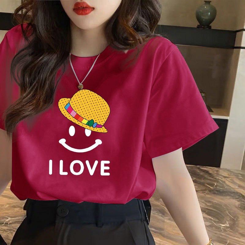 (MẪU MỚI) Áo thun UNISEX in bet I LOVE Top Cổ Tròn Nữ Women 3