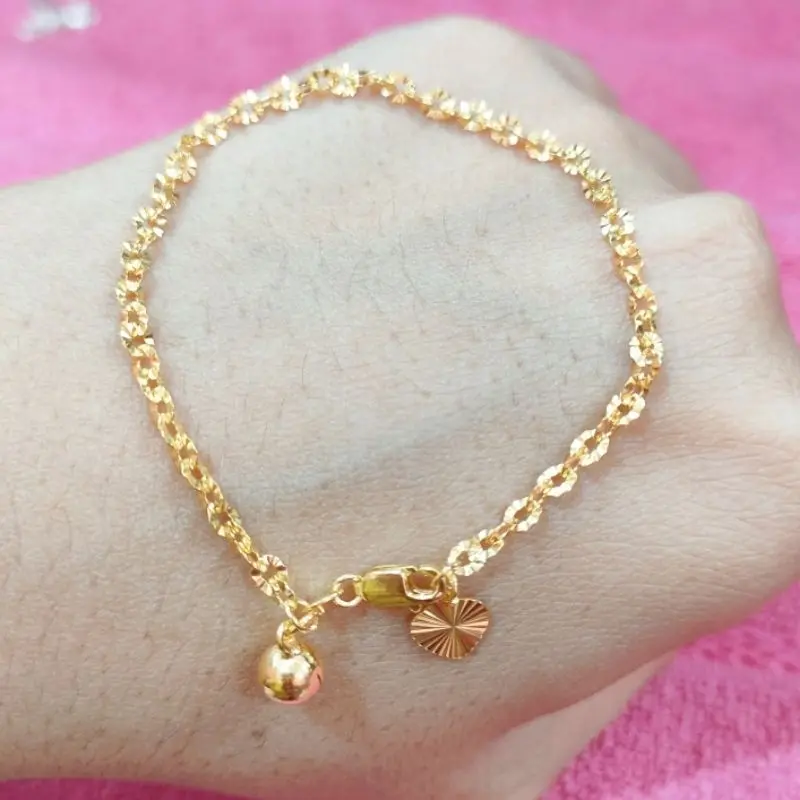 BISA COD GELANG TANGAN TITANIUM ANTI KARAT MOTIF NORI IMPORT BERLAPIS EMAS GOLD TIDAK MUDAH LUNTUR