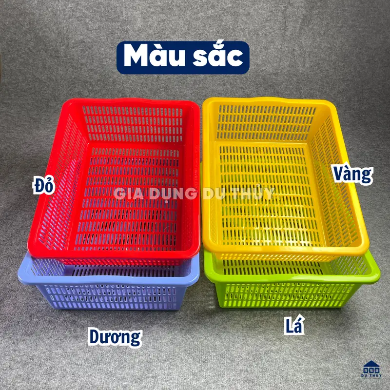 COMBO 5 CÁI Rổ nhựa chữ nhật cao 34 x 27.6 x 12.3 cm đựng đồ đa năng 4