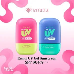 Emina UV Gel Sunscreen SPF 50 PA++++ Series - Sunscreen Wajah, Sunscreen Gel, Melindungi dari Sinar UV, No Whitecast, No Comedogenic, Cepat Menyerap, Lembut, Mencerahkan, Melembapkan, Mengandung Symwhite 377+, Cica, Oat, Cocok Untuk Semua Jenis Kulit ..
