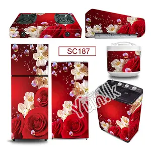 Stiker Kulkas 1 & 2 Pintu, Kompor, Magicom, AC, Mesin Cuci Motif Bunga SC187 Sticker