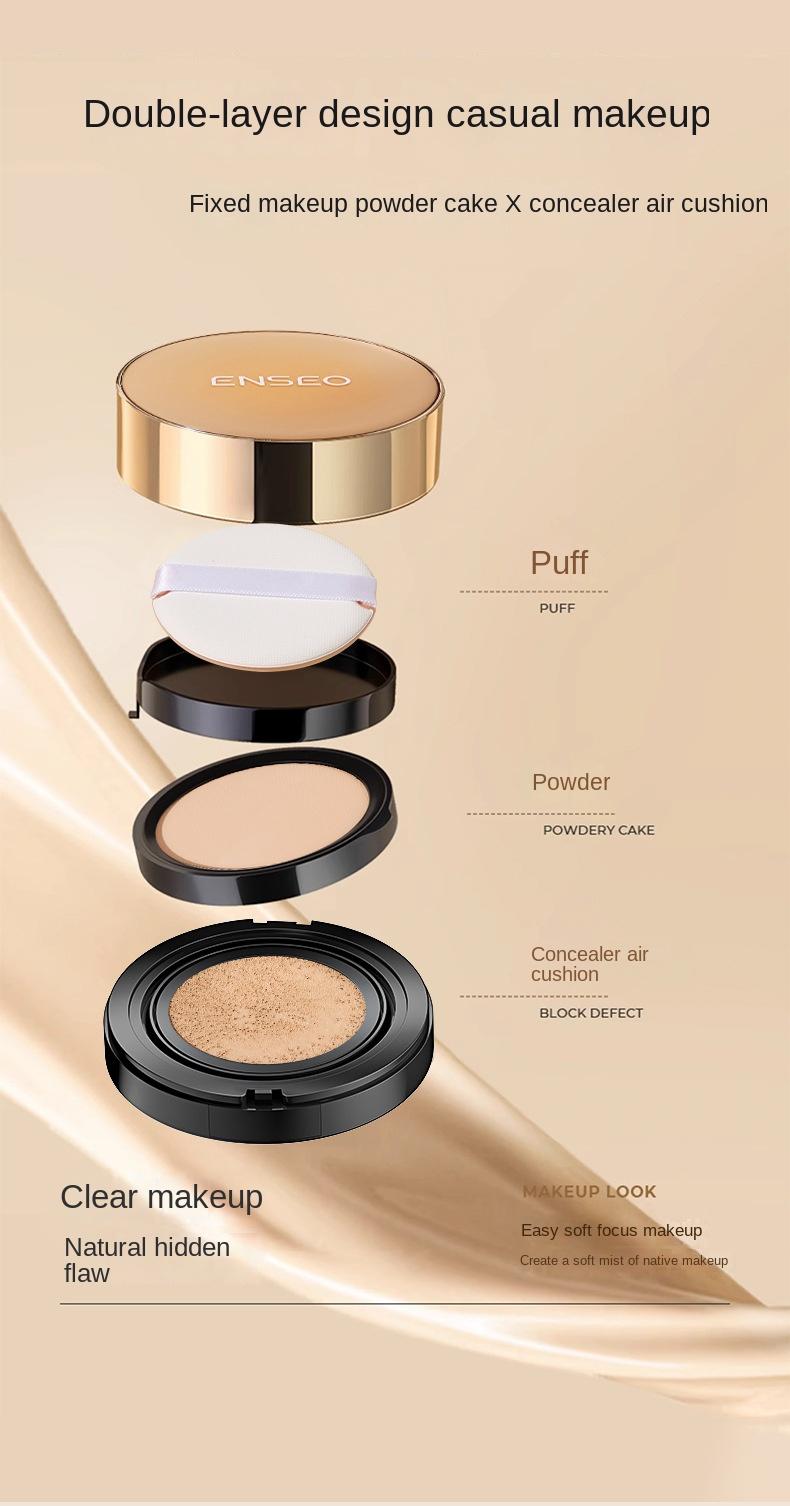 Product Introduction of ENSEO light and soft-focus double-layer air cushion hydrating concealer modification powder air cushion makeup cosmetics  Moisturizer Moisture Hydrate  colour  corrector concealer jung saem mool  cover  layer  medium skintific  liquid abduct  concealer 4