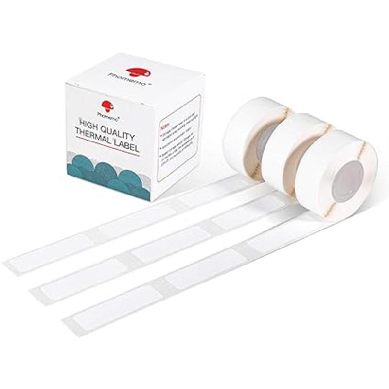 Phomemo D30 Thermal Self-adhesive Label, Three Rolls in A Box, Compatible with Phomemo D30 Label Printer, Suitable for Home, Office, School, White 3