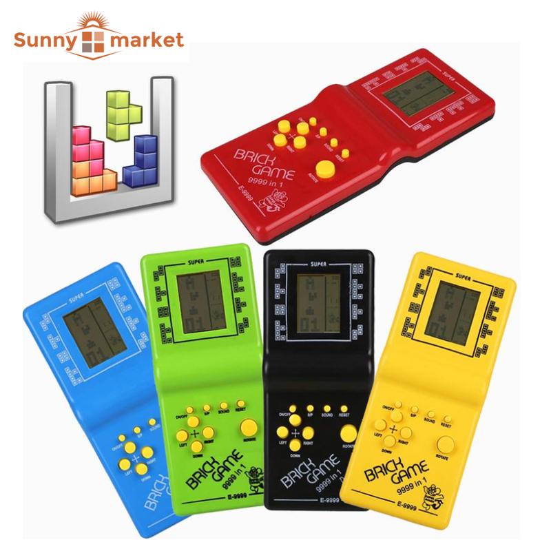 Máy chơi game cầm tay tuổi thơ tặng kèm pin, Đồ chơi game xếp gạch, xếp hình, máy trò chơi điện tử cầm tay 8x 9x