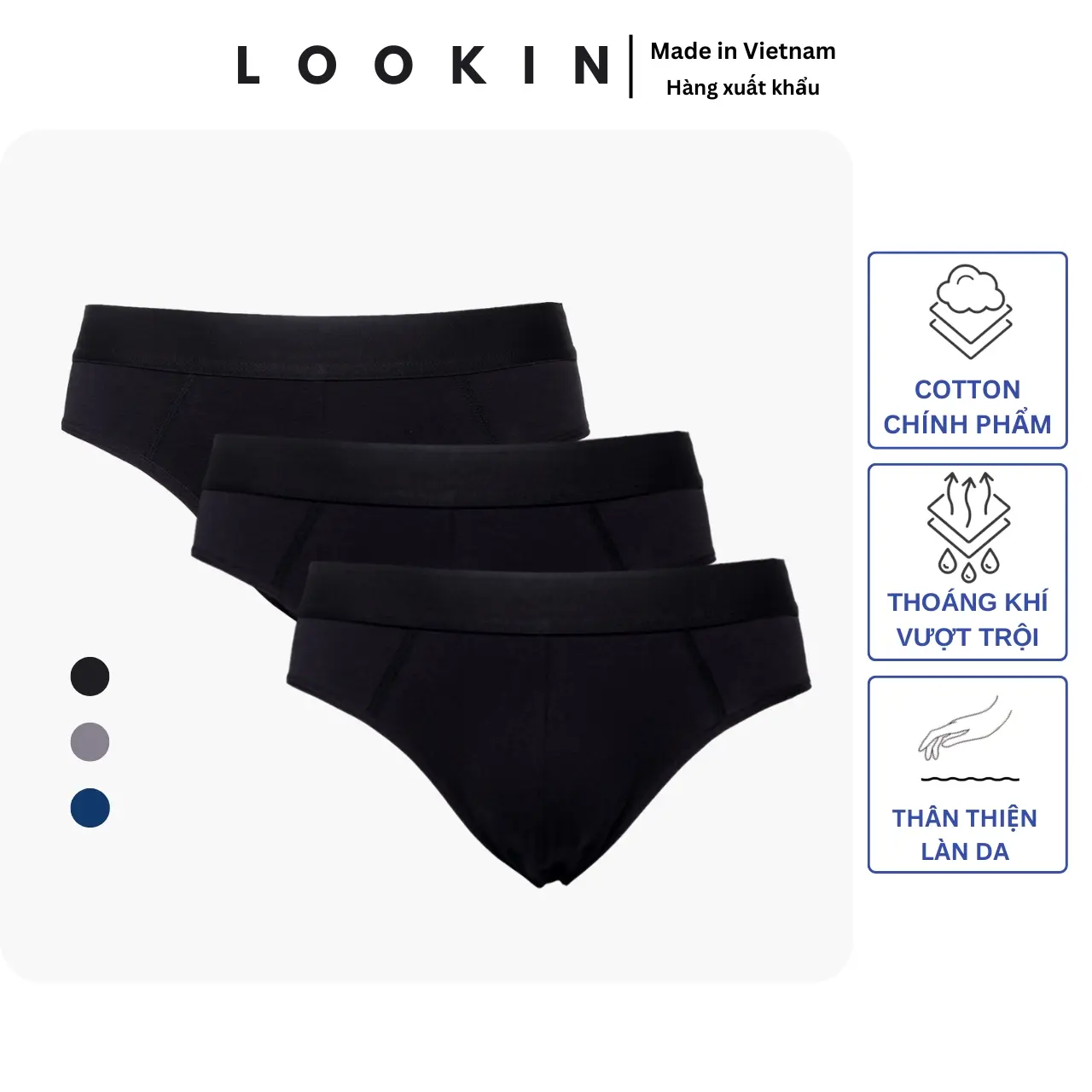 Quần Lót Tam Giác Vải Bông Cotton Mềm Mại Thoáng Khí Khử Mùi