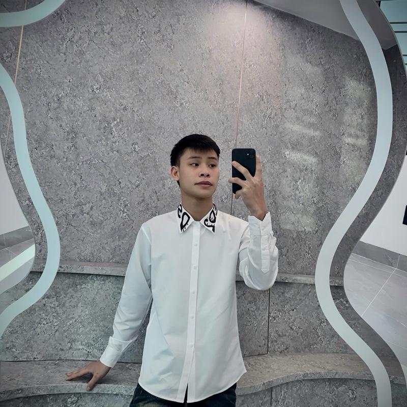 Áo sơ mi trắng cổ D D thêu nét căng siêu hót trend 2