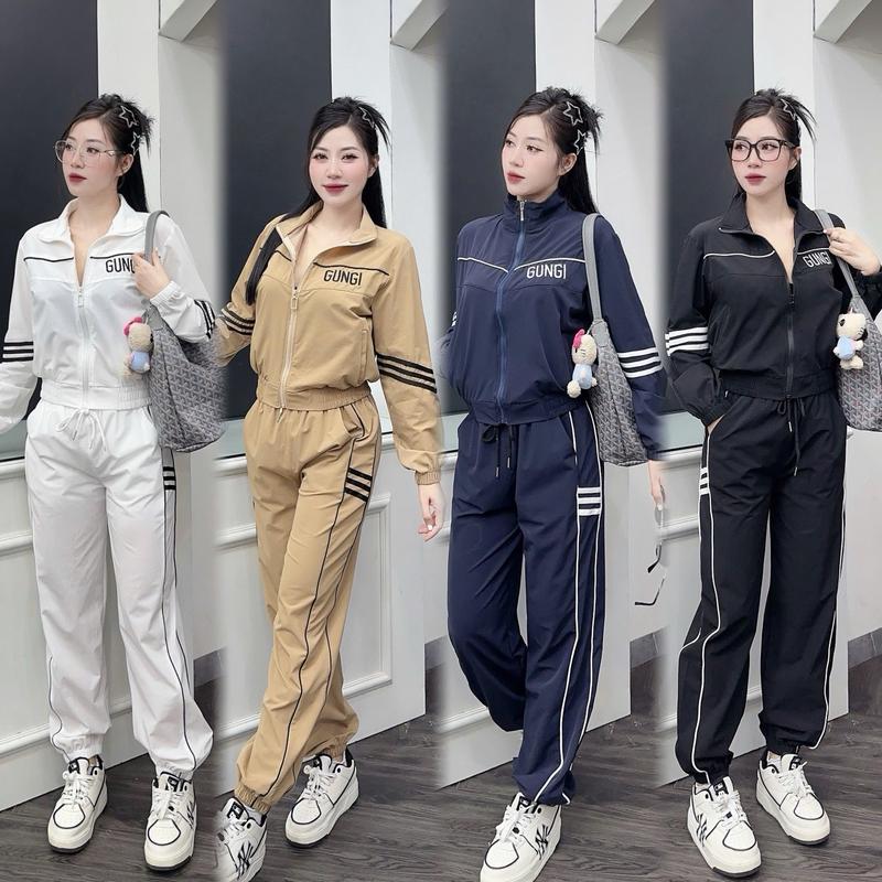  ￼Set bộ gió lụa cổ bẻ Bộ quần áo thu đông chất liệu dày dặn trẻ trung năng động M012 