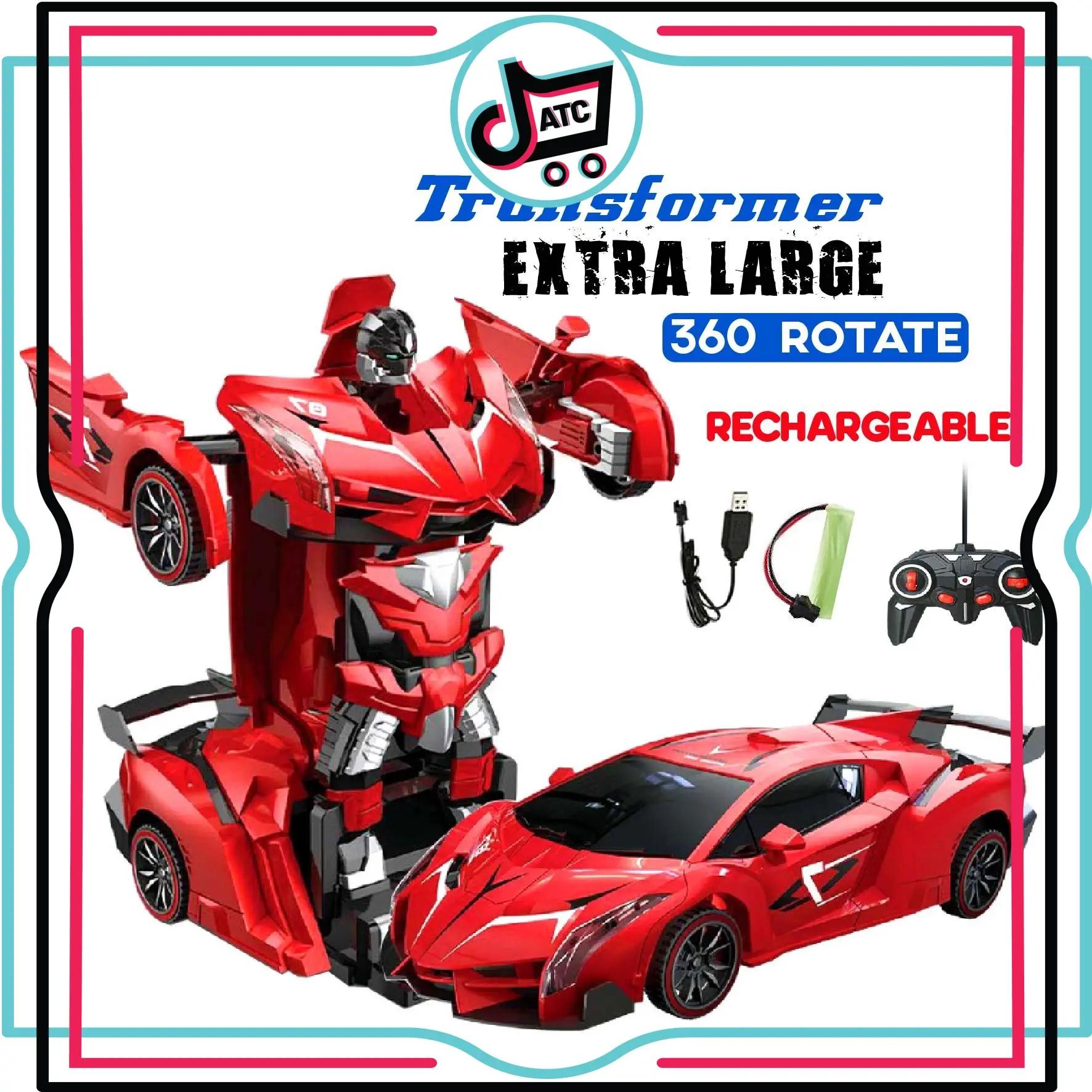 Auto Bot Car Form ATC • 1:14 Extra Large Transformer Car Robot 360° Deformed Autobot Car ...