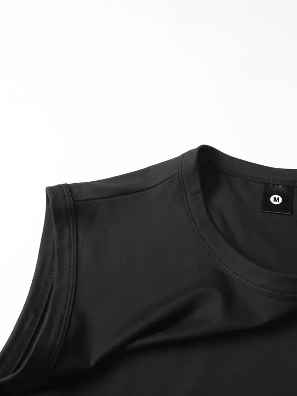 Two-Piece Set Men's Solid Tank Top & Drawstring Waist Shorts Set, Regular Fit Sleeveless Top & Shorts, Casual Summer Clothes Set for Men 6