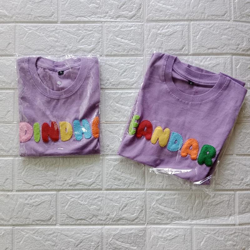Product Introduction of kaos nama anak bahan Katun kombad adem untuk anak laki-laki dan perempuan usia 0-13 tahun lengan pendek 5