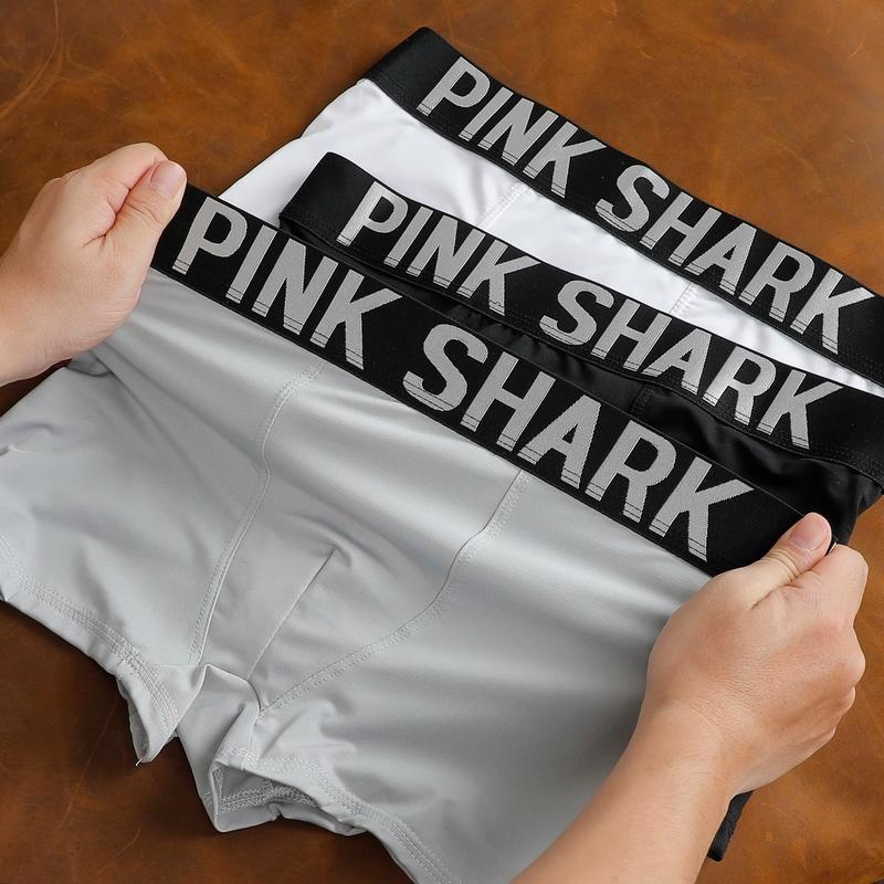 Quần Boxer nam PinkShark thun lạnh co dãn 4chiều Bản cạp to đai 4.5cm . Đủ 3 màu : trắng đen xám Sịp Quần Lót quần Menswear