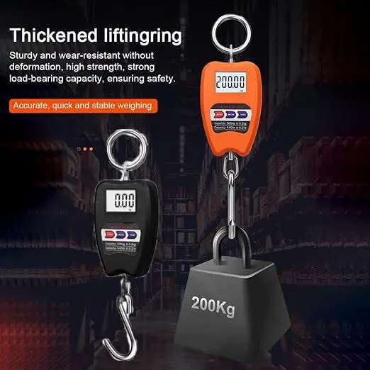 Timbangan Gantung besi 50kg 100kg dan 200kg Hanging Scale digital dan jarum Timbangan Mini Crane Scale Kapasitas 200Kg / Timbangan Gantung Daging