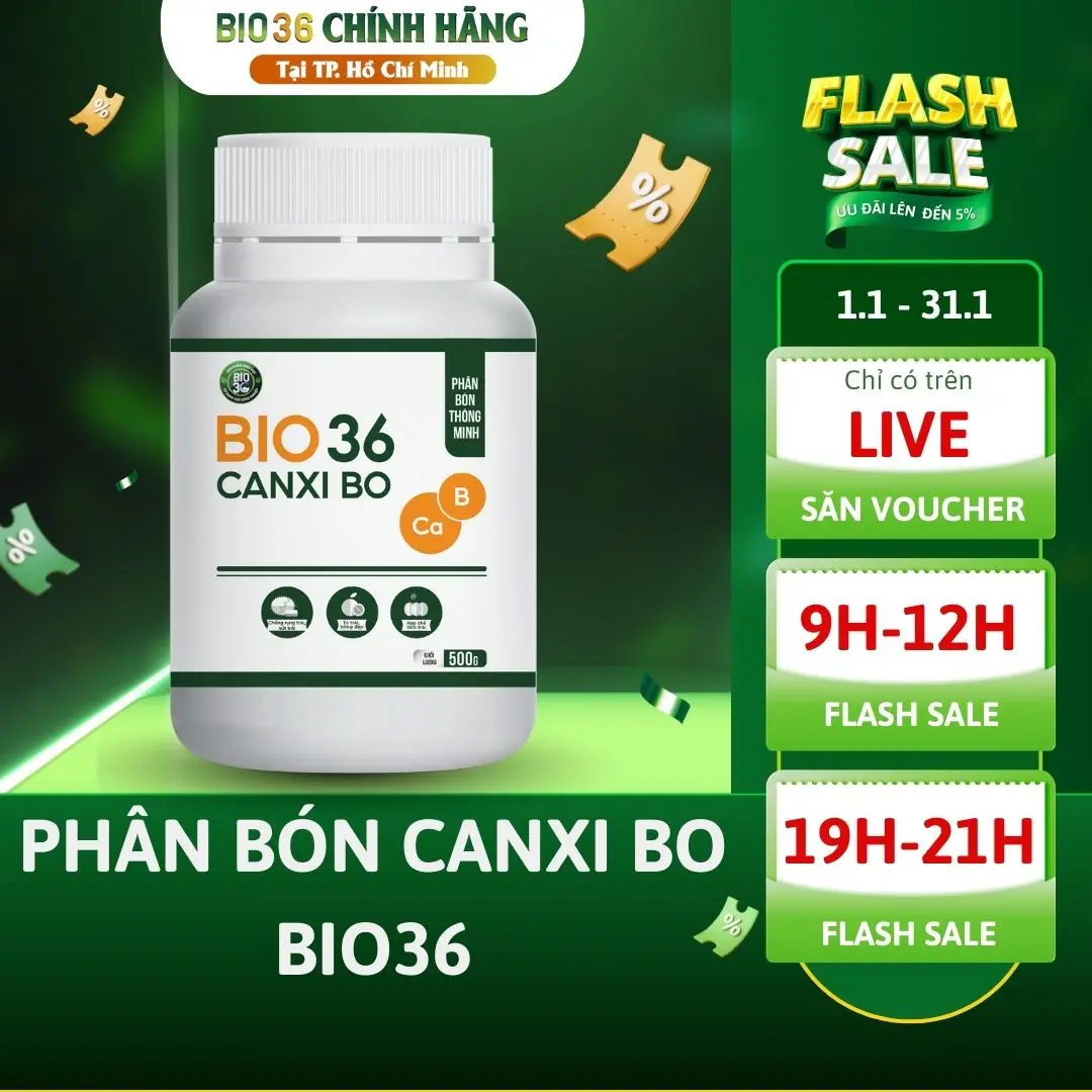 Phân Bón BIO36 Canxi Bo Chính Hãng Dưỡng Quả, Dai Cuống, Bóng Vỏ