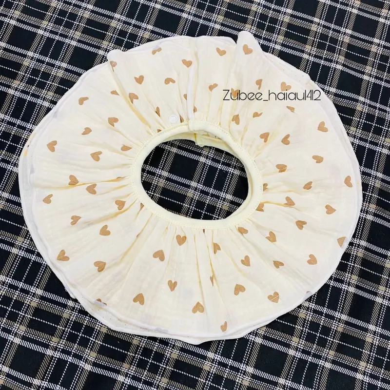 Set 5 Yếm TRÒN xô 2 lớp muslin siêu thấm hút và mềm mỏng cho bé vòng cổ rộng rãi 2 nấc bấm 8
