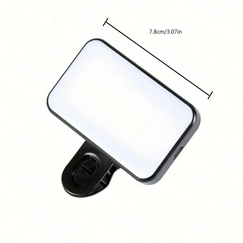 Portable LED Light Mini Selfie Fill Light Rechargeable Adjustable Selfie Light Clip-on Make Up 3 Modes LED Light For Laptop Laptop Tablet Meeting 2