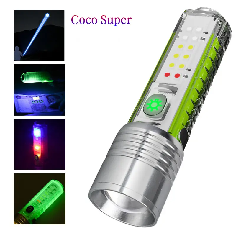 Đèn Pin Mini 520 Pro Siêu Sáng Có 8 Chế Độ Chiếu Sáng Có Zoom Xa Gần và Pin Dung Lượng 2000mAh Cực Lớn<Vận chuyển địa phương>
