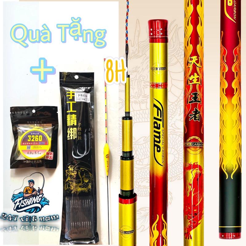 Cần Câu Tay HOẢ KỲ LÂN 8H + Quà Tặng Ngọn Phao Trục Thẻo