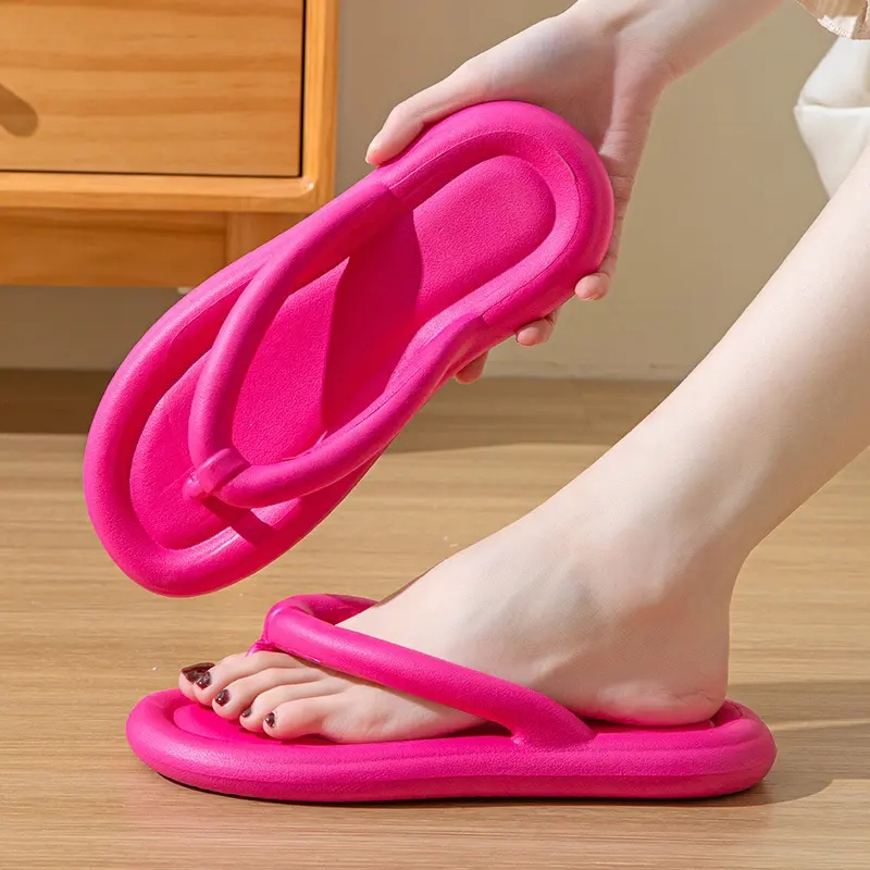 New Eva Slippers Home Summer Women's Drooping Feeling Outdoor Slippers Seaside Beach Shoes 2024 Soft Bottom Flip Flops