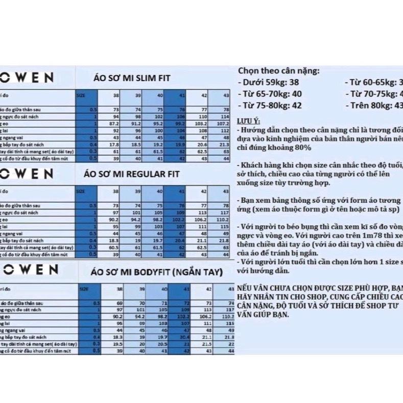 [Owen] Sơ mi Nano trắng ngắn tay Owen chính hãng form Bodyfit, Regularfit 9