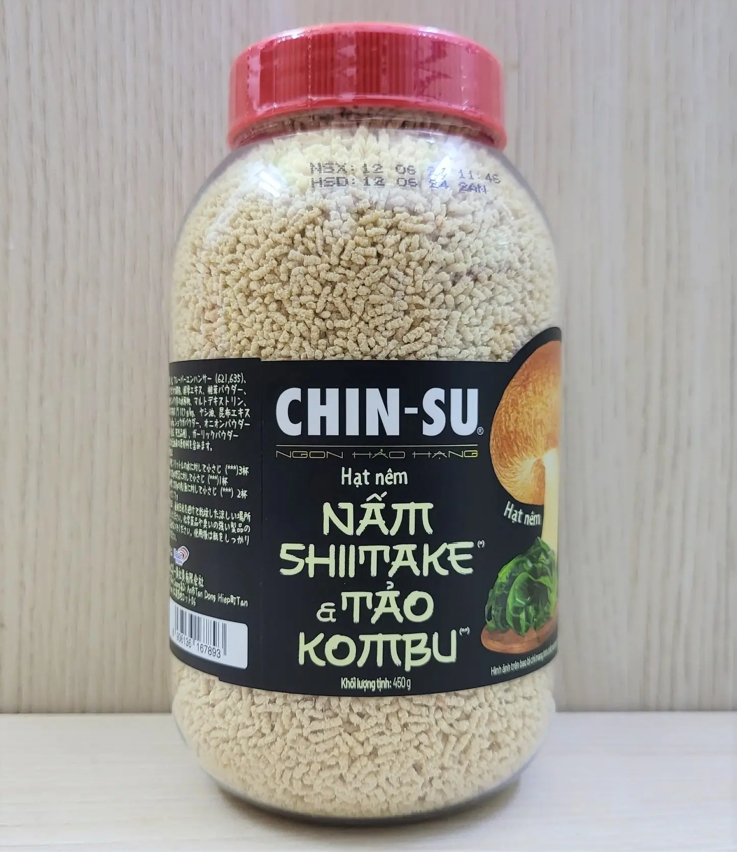 CHINSU (hủ 450g) HẠT NÊM NẤM SHIITAKE VÀ TẢO KOMBU MASAN Premium Mushroom & Seaweed Seasoning