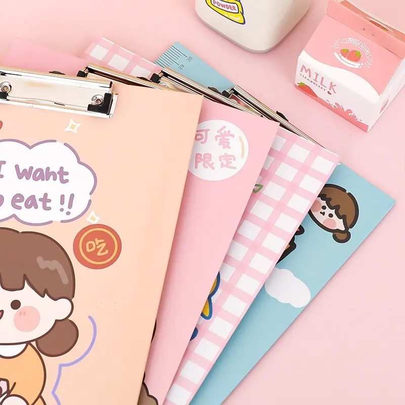Aimilo - Clipboard A4 Papan Jalan Aesthetic Papan Ujian PVC Folder File Alat Tulis Sekolah Plastik Stationery 5
