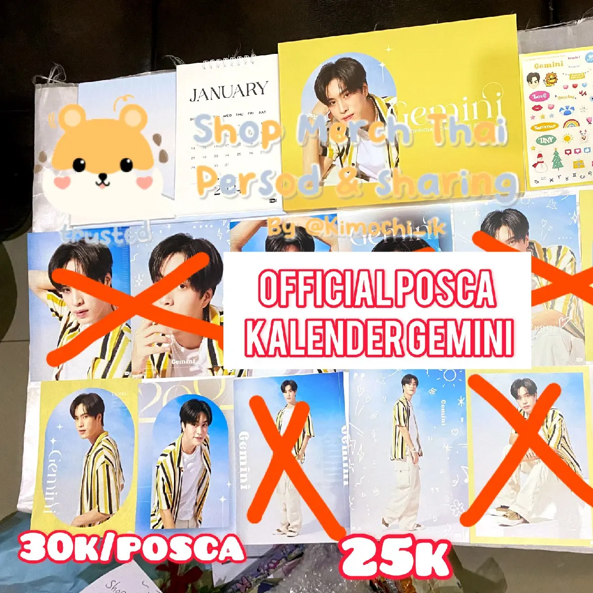 OFFICIAL POSTCARD GEMINI KALENDER 2024 GMMTV /POSTCARD GEMINI/OFFICIAL MERCHANDISE GMMTV