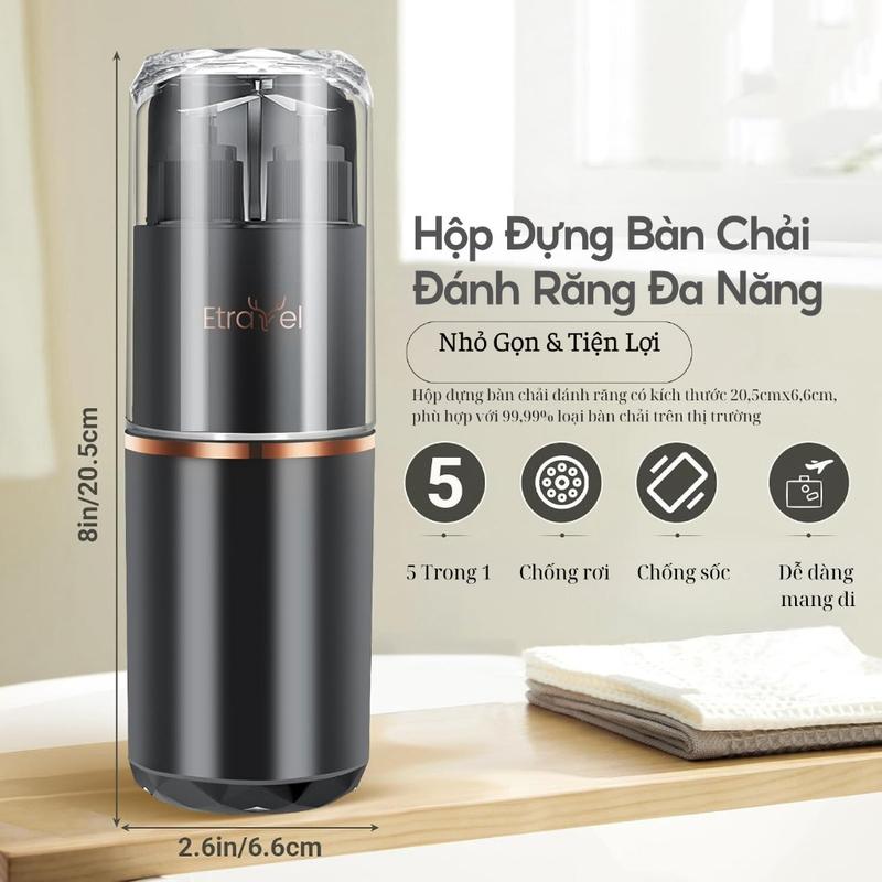 Cốc Đựng Đồ Vệ Sinh Cá Nhân 5 Trong 1 Gồm Cốc, Lọ Chiết Gội Xả, Lược. Gương Thuận Tiện Đem Đi Du Lịch 3