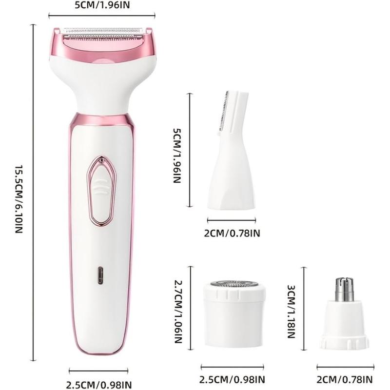 4 in 1 Electric Hair Remover Set, 1 Box USB Rechargeable Portable Gentle Hair Removal Tool for Eyebrows, Nose, Face, Legs, Bikini Trimmer, Kits 2