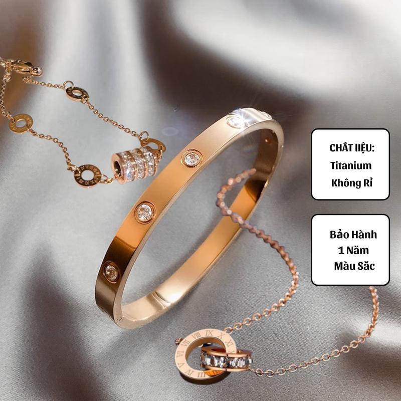 DÂY CHUYỀN VÒNG TAY LẮC TAY LA MÃ CAO CẤP 105 Phụ Kiện Đeo Tay Titan
