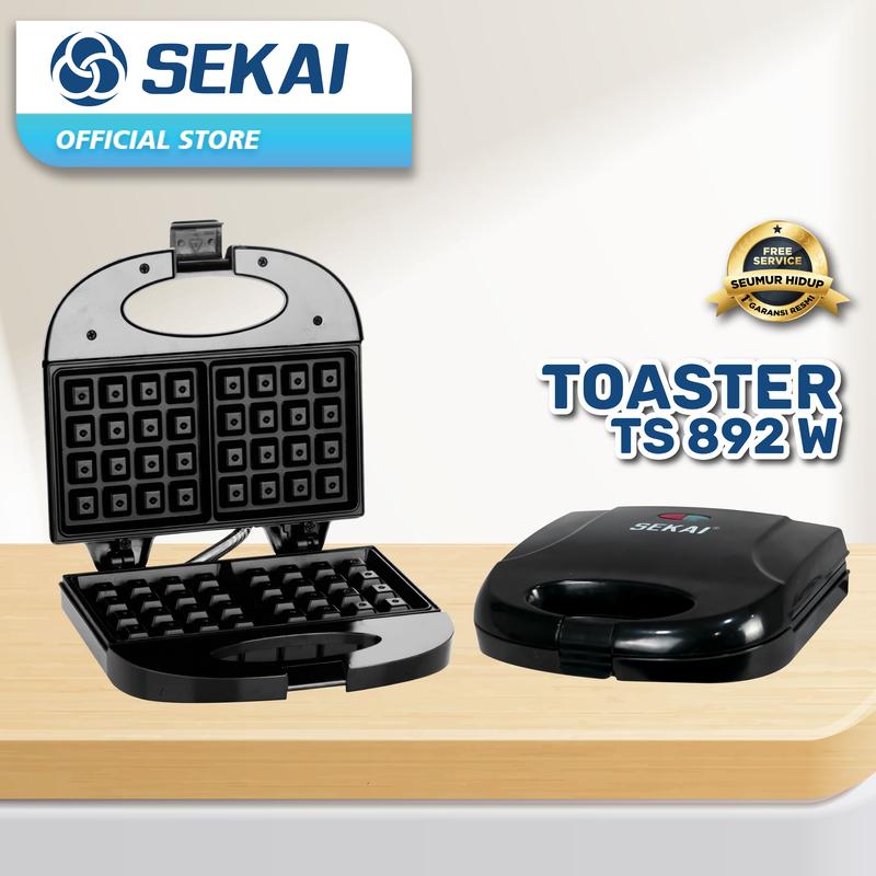 SEKAI Pemanggang Roti Toaster Sandwich Waffle / Roti Panggang - TS 892 S / TS 892 W 0