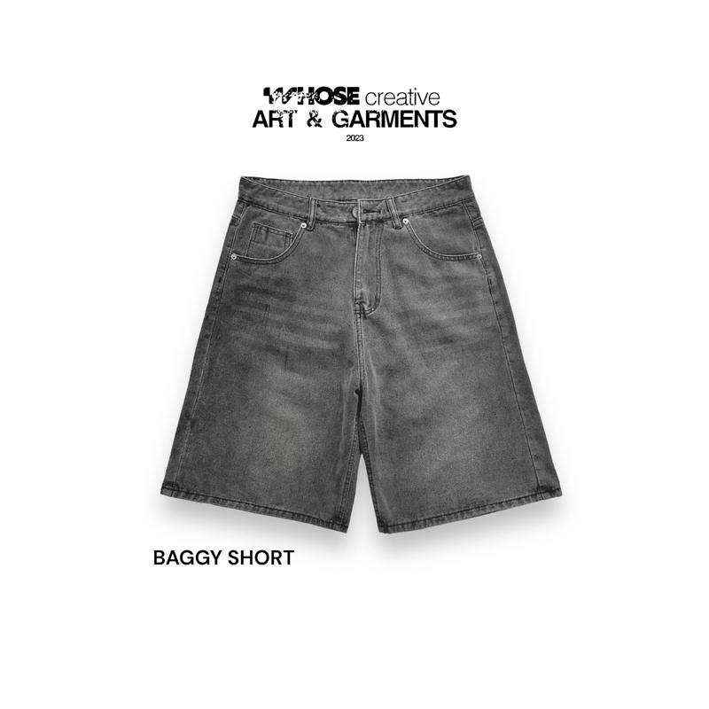 SMOKE V3 BAGGY SHORT - Quần wash đùi Whose 1676